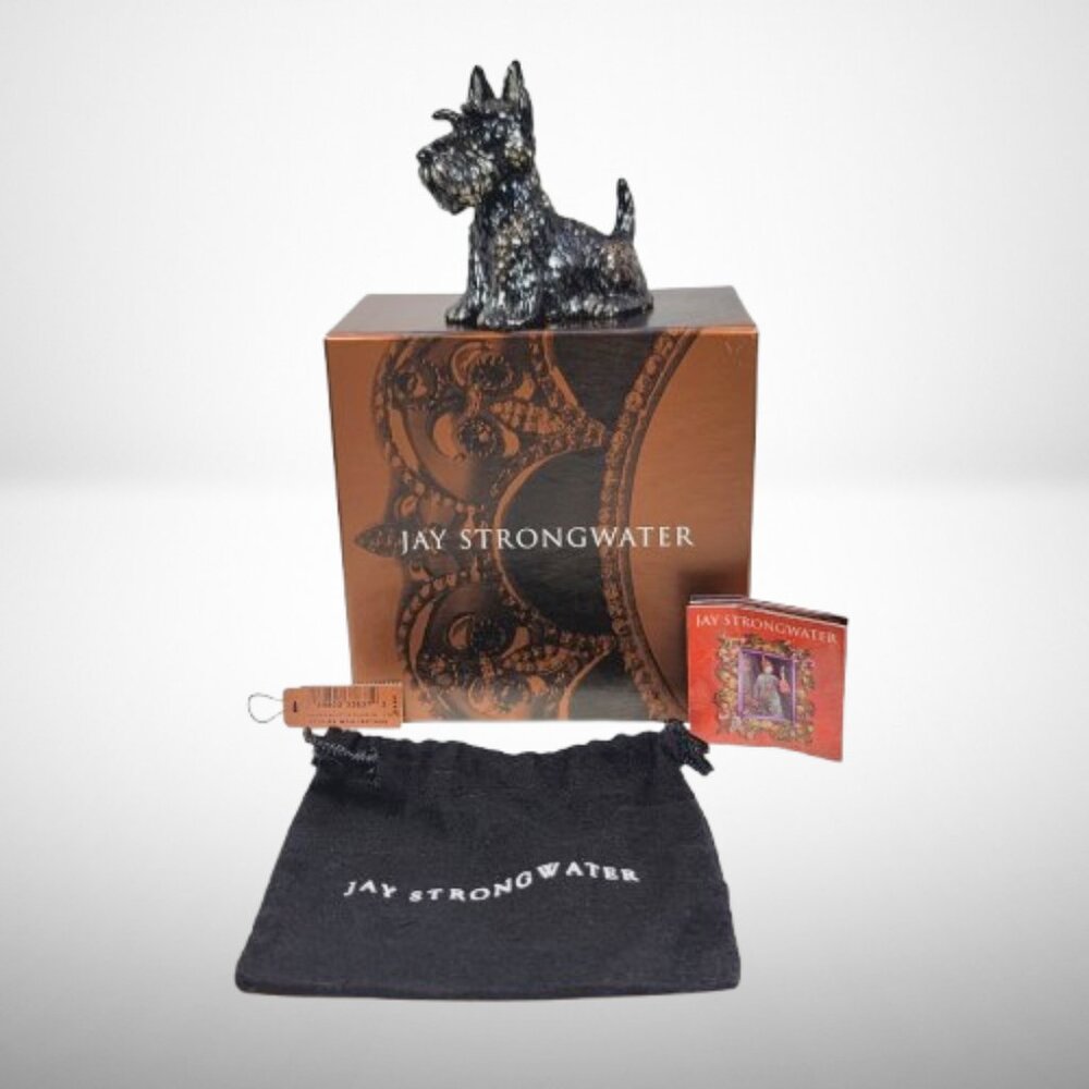Jay Strongwater Seated Skottie Figurine - Limited Edition 40/250 - Picture 6 of 8